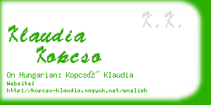 klaudia kopcso business card